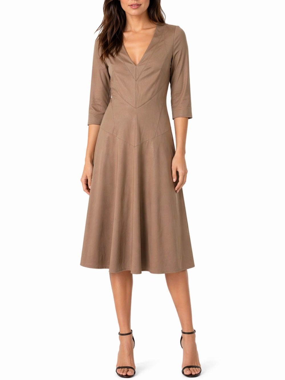 Derek Lam 10 Crosby Midi Gold Shimmer Dress